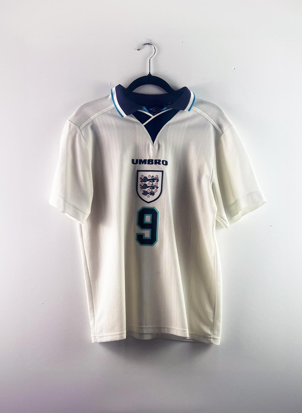 '96 England National Football Team Home Kit - 'Shearer #9'